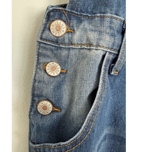 Dark Blue Distressed Denim Women’s Overalls - Picture 6 of 14